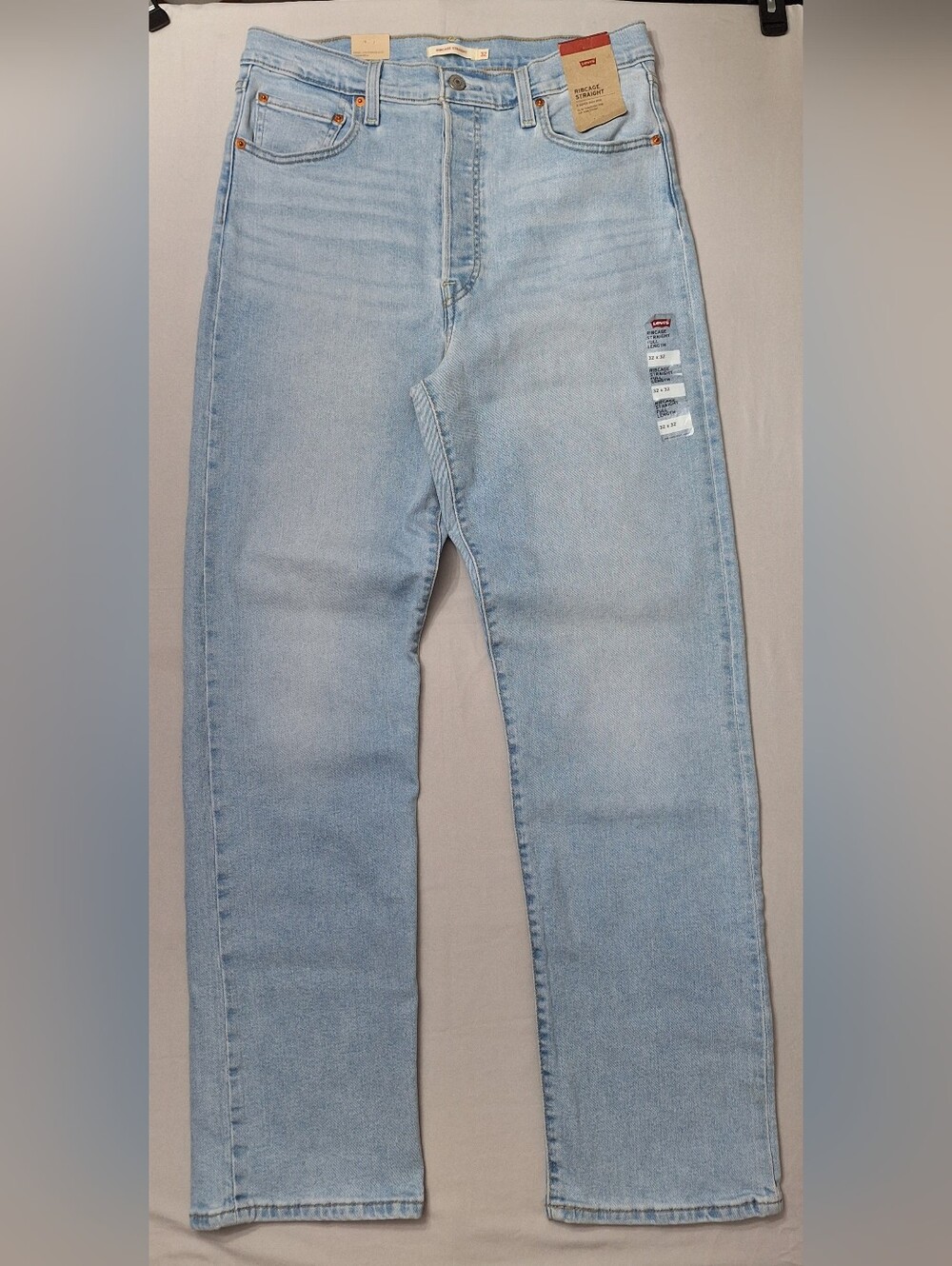 Levi's Women's Ribcage Straight Super High Rise Jeans in Light Blue 32X32